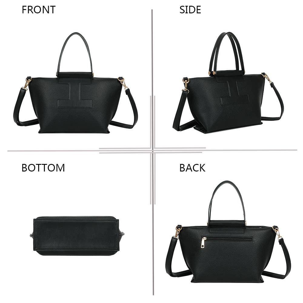 Sac à Main Hedra Noir - Sac Structuré Compact avec Bandoulière Ajustable