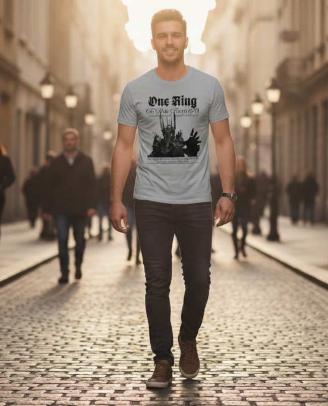 T-shirt Seigneur des Anneaux - Sauron Noir en Coton