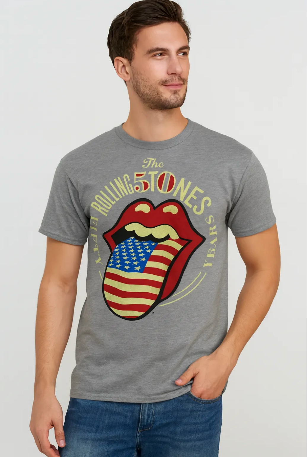 T-shirt homme Rolling Stones - Logo langue 50e anniversaire