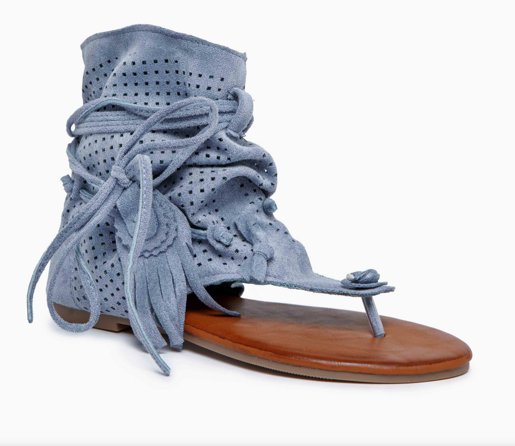 Sandales Bohème à Franges - Sandales Plates Perforées