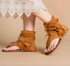 Sandales Bohème à Franges - Sandales Plates Perforées