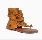 Sandales Bohème à Franges - Sandales Plates Perforées