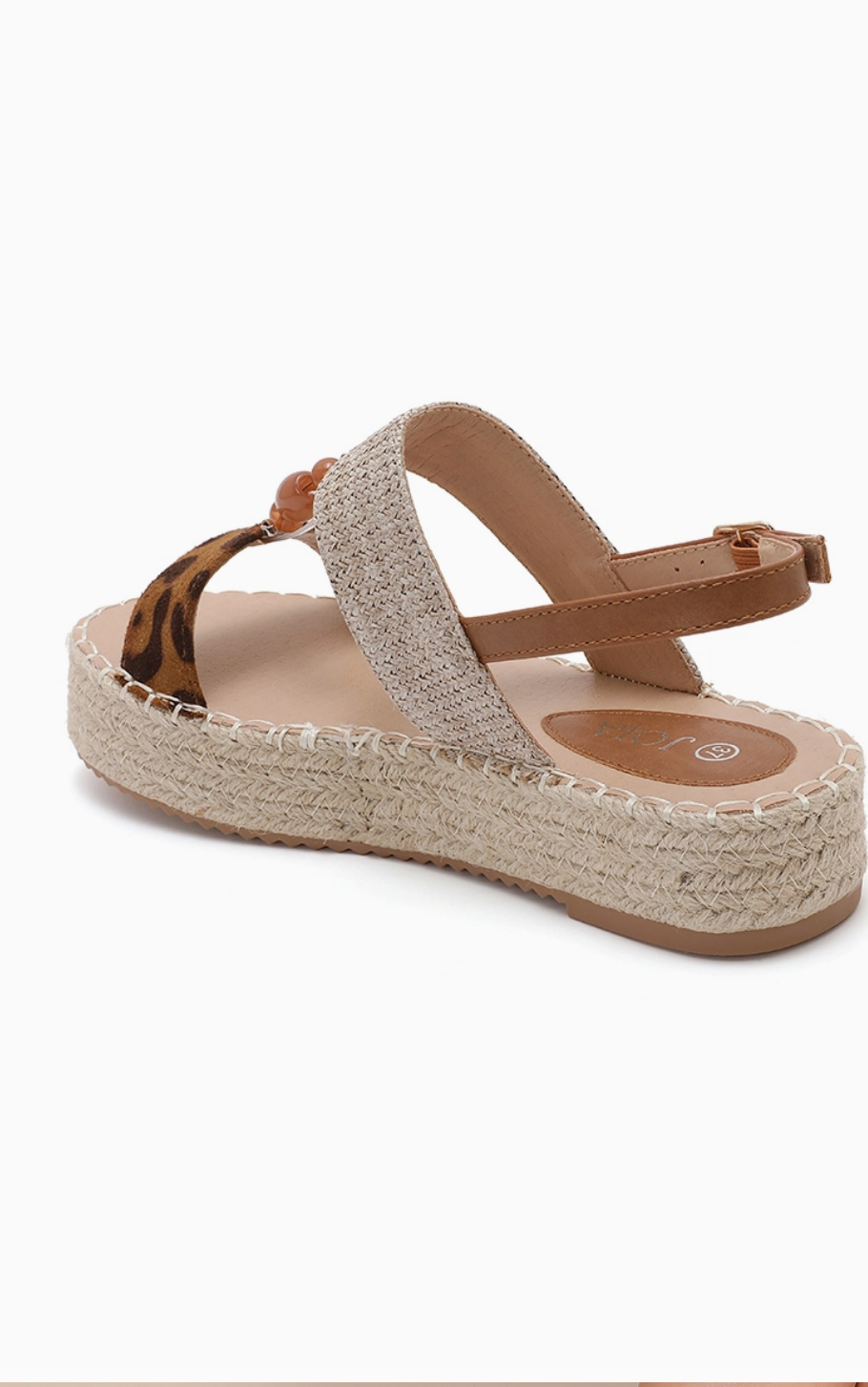 Espadrille Plateforme Perles & Brides Contrastées