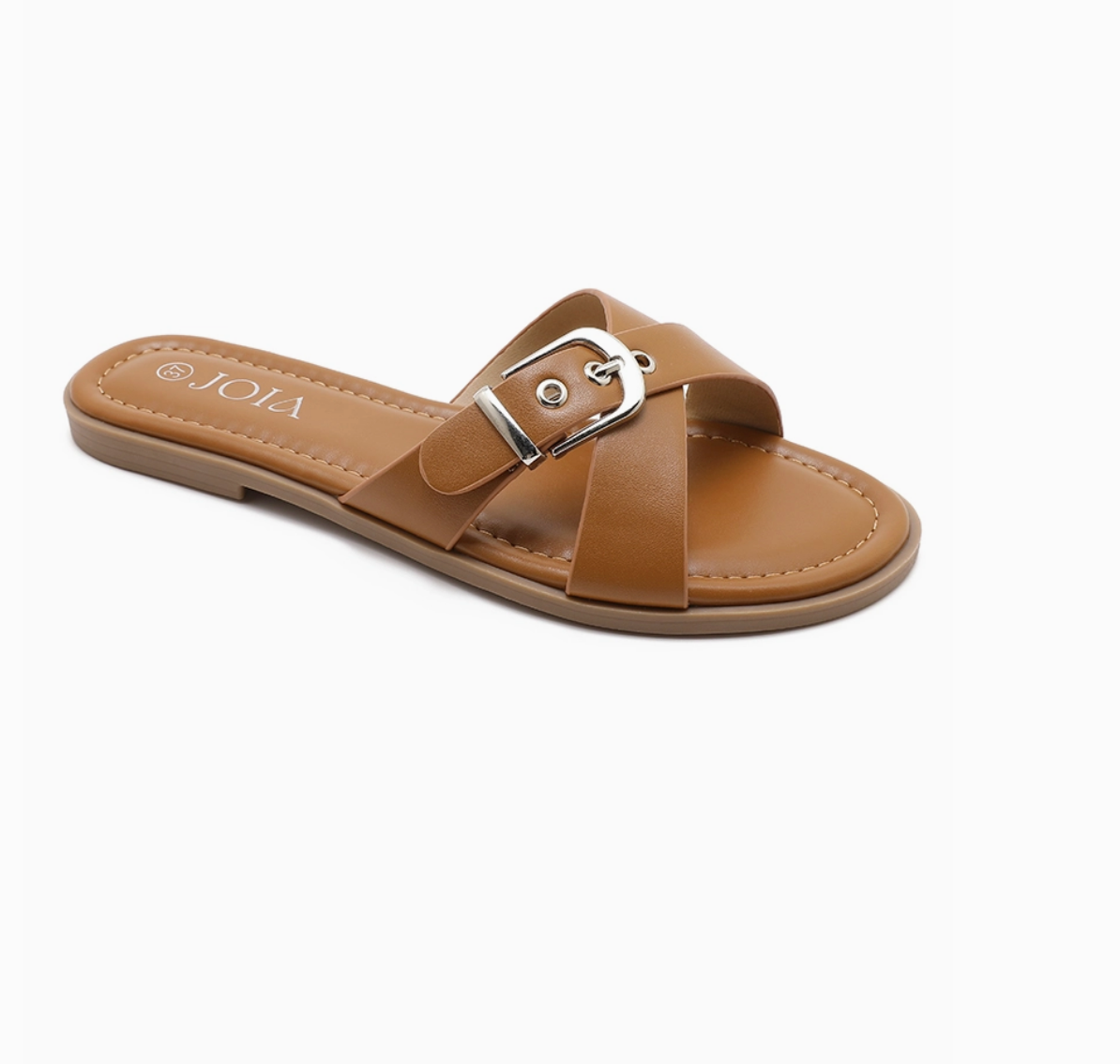 Claquette Brides Croisées Boucle Métal