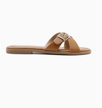 Claquette Brides Croisées Boucle Métal