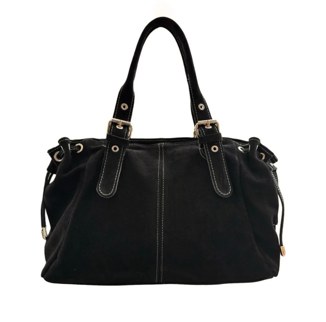 BORSA IN PELLE SCAMOSCIATA CON COULISSE LARGA