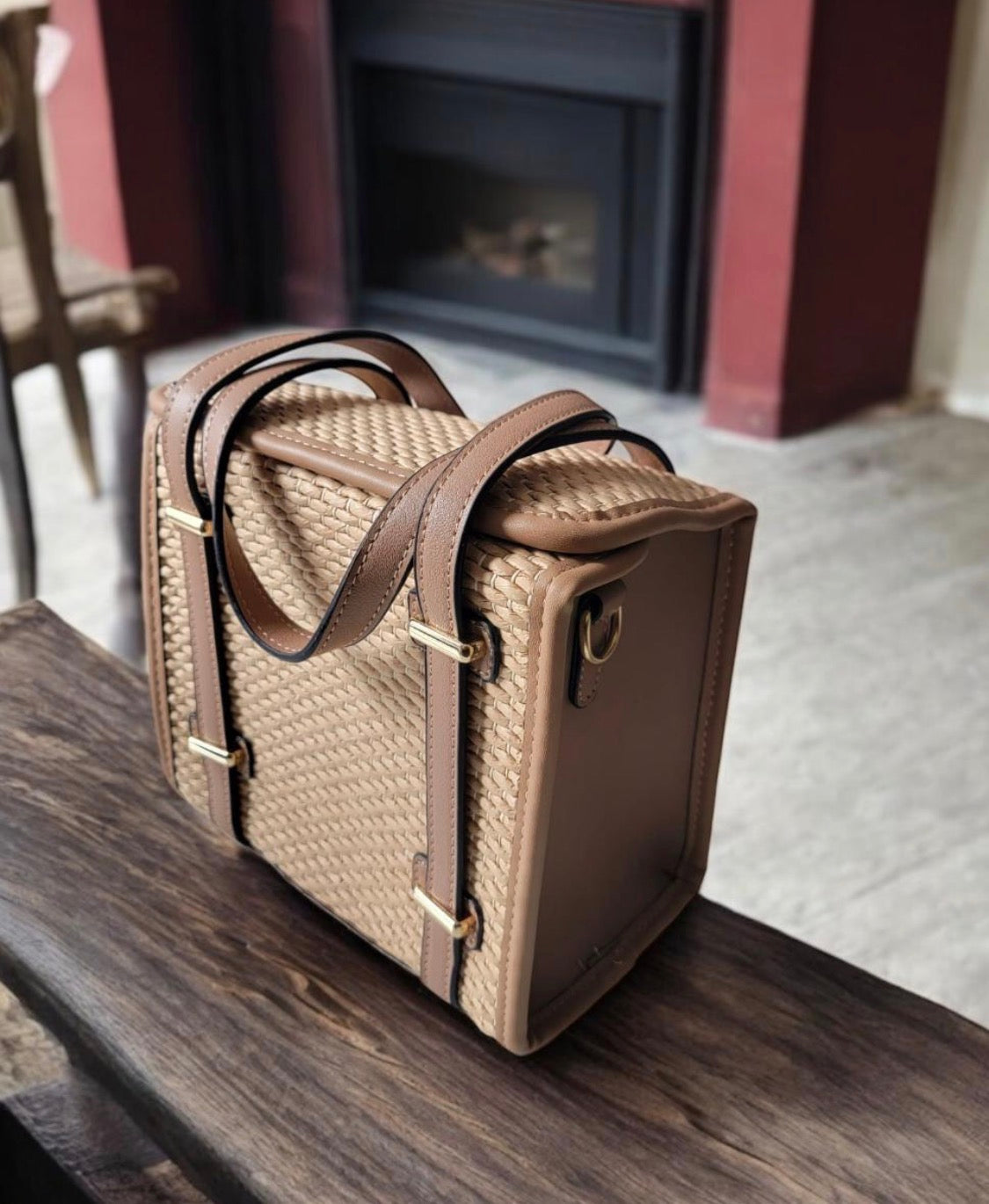 Sac Rigide en Raphia Mia Larouge -