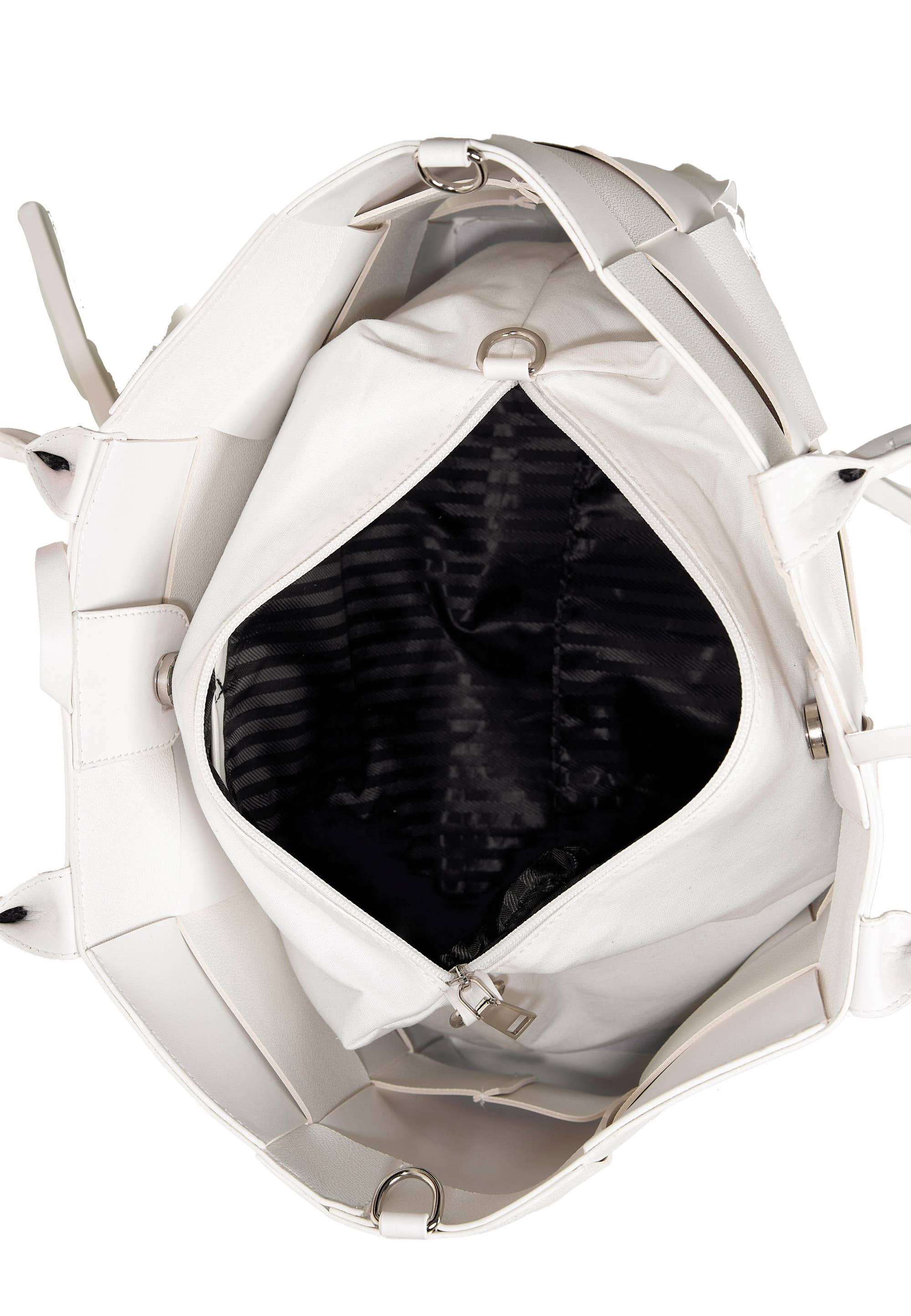 Sac Miraloma HJS - Sac Tressé Blanc avec Mini-Pochette