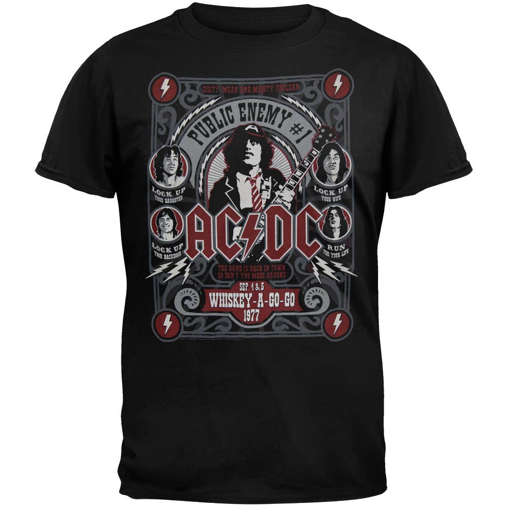 T-shirt Homme AC/DC Public Enemy - Rock Officiel