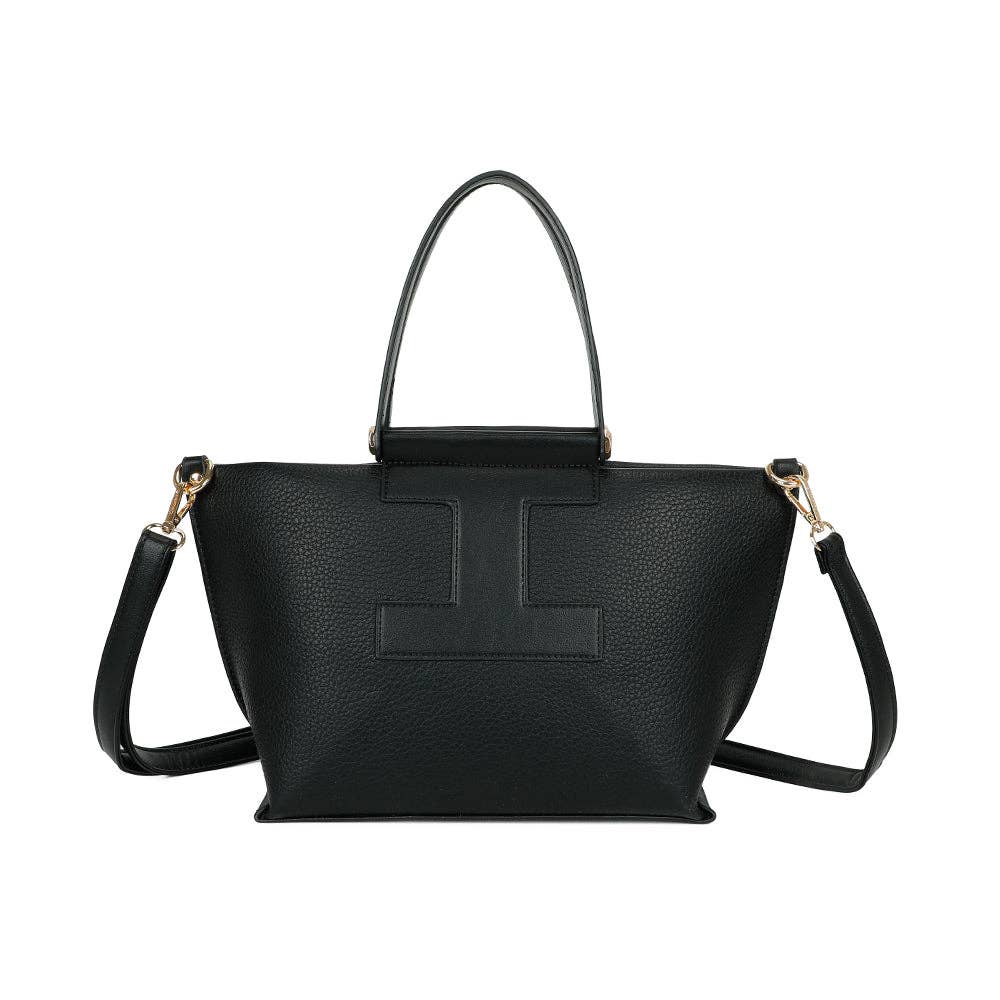 Sac à Main Hedra Noir - Sac Structuré Compact avec Bandoulière Ajustable